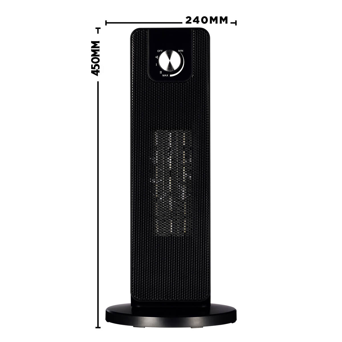 Tower Fan Cooler Heater Electric Oscillating Black Home Office 2000W 45cm - Image 2