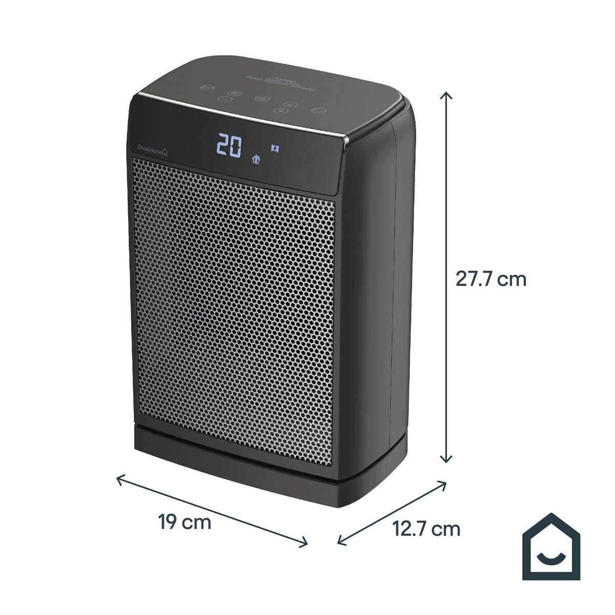 GoodHome 2.5W Black Fan heater - Image 5