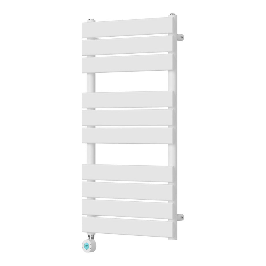 Bathroom Flat Towel Warmer Electric Steel White Modern (W)500mm x (H)930mm - Image 1