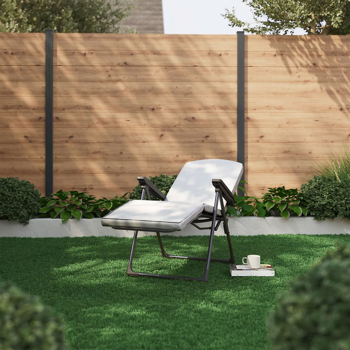 GoodHome Casima Grey Metal Recliner Outdoor Garden Lounge Chair - Image 8