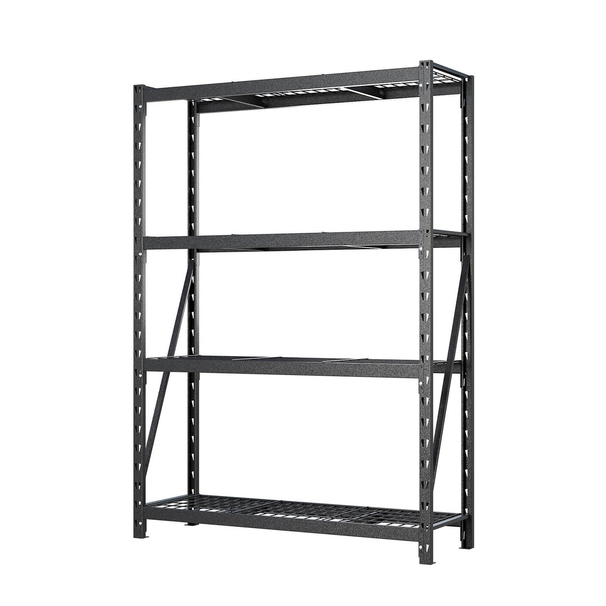 Garage Shelving 4 Tier Heavy Duty Black Storage Rack Shelves Unit 1800x1200mm - Image 1