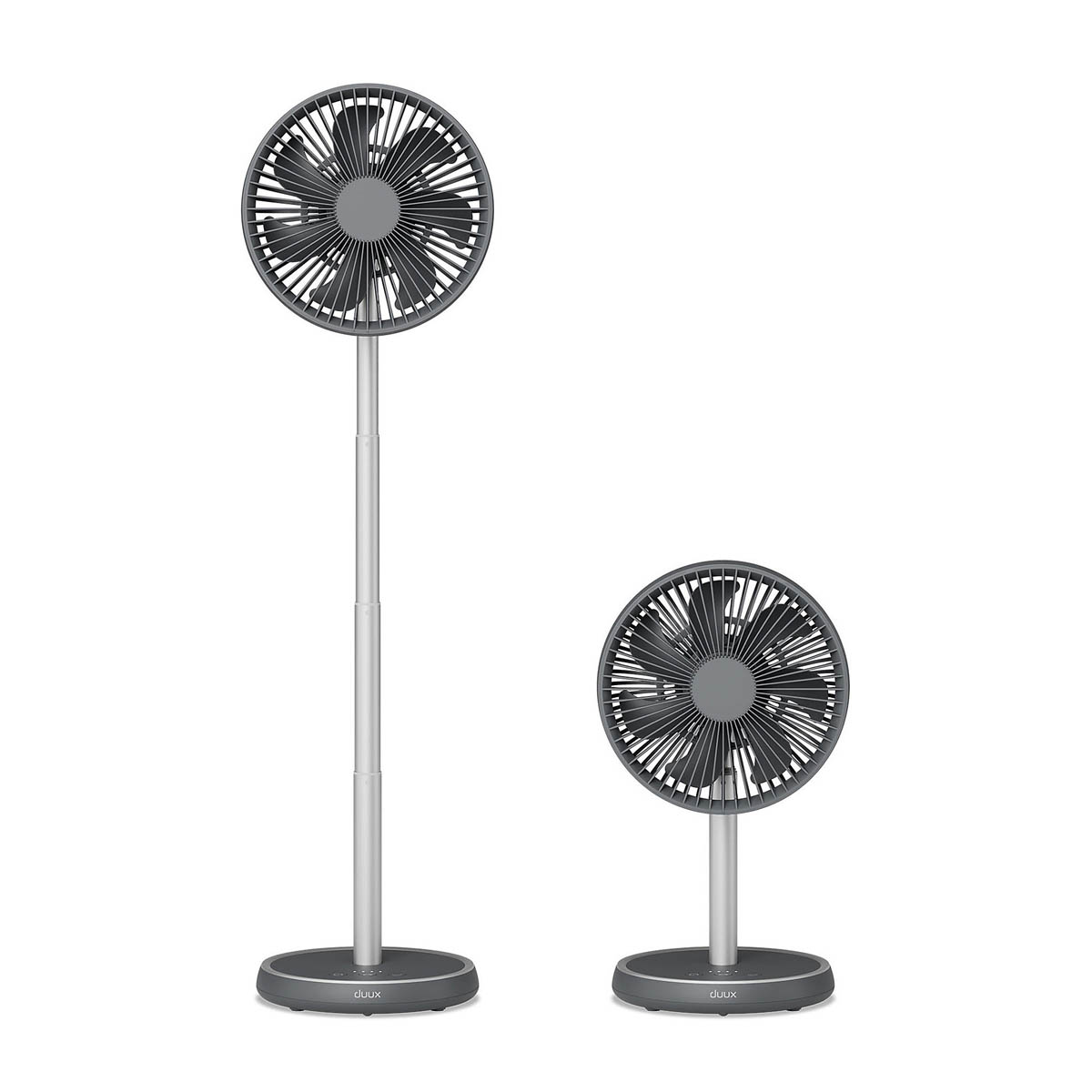 Duux Desk Fan 8" Charcoal Quiet 4 Speed Oscillating Tilting Adjustable Height - Image 1