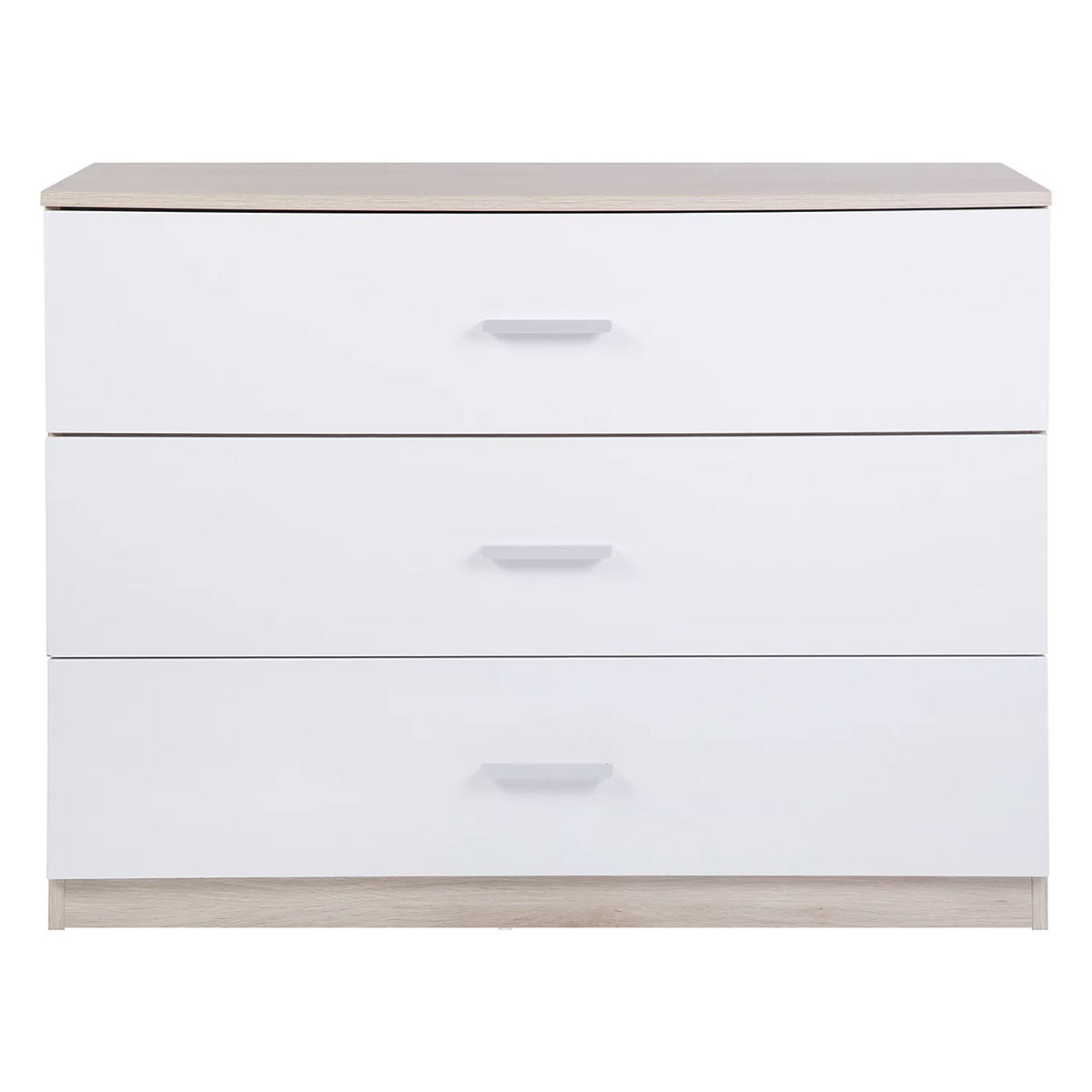 Hadwell 3 Drawer Chest of Drawers White Oak Effect Bedroom Storage 80cm - Image 3