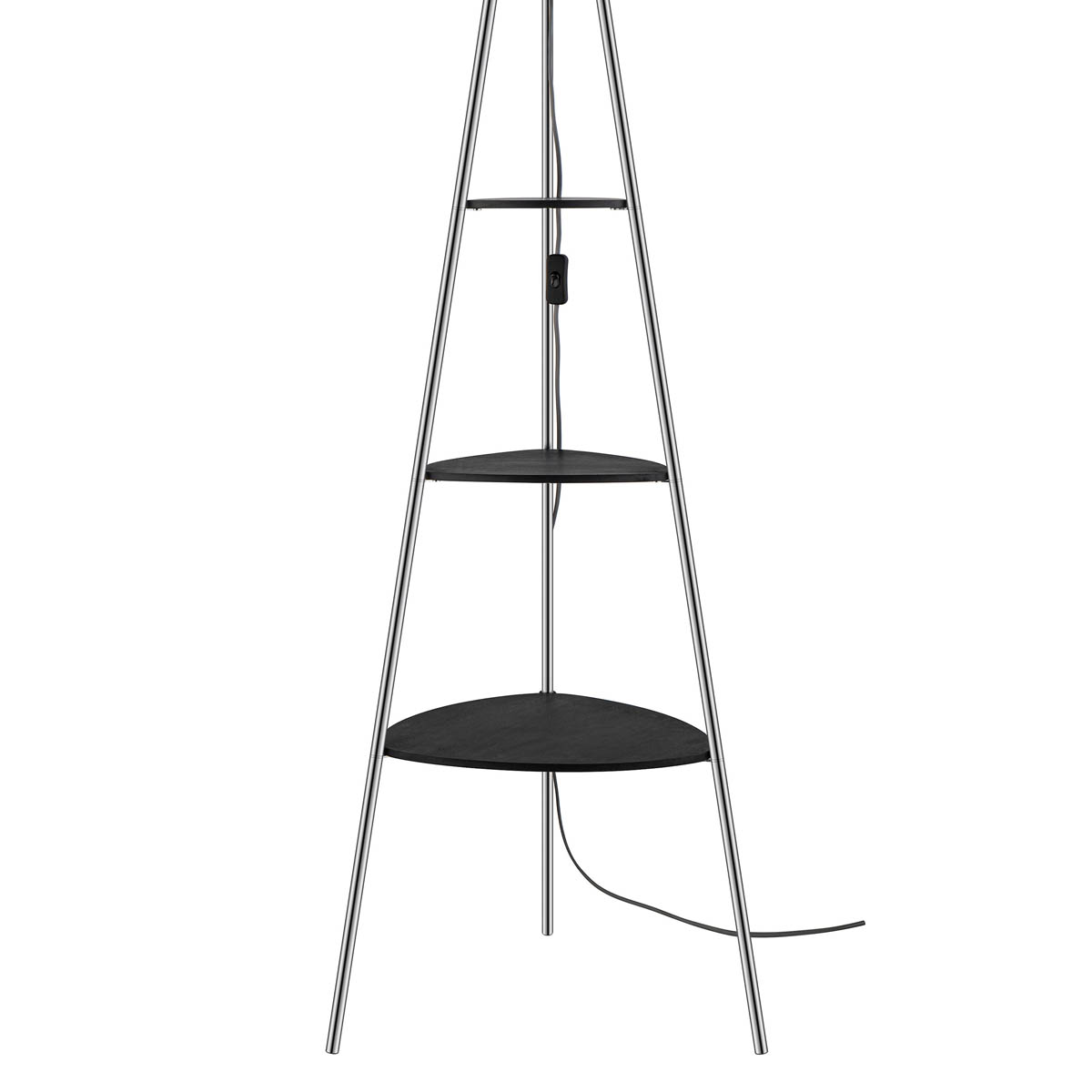 Floor Lamp 3 Shelves Black Chrome Effect Living Room Modern Industrial (H)155cm - Image 8