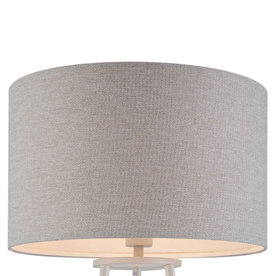 Aspen Floor Lamp With Shelves Matt Grey Drum Shade Modern Livingroom (H)155cm - Image 7