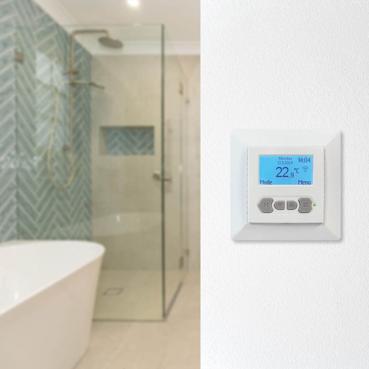 Klima Underfloor Heating Thermostat MIC2 Wifi Digital White Programmable - Image 1