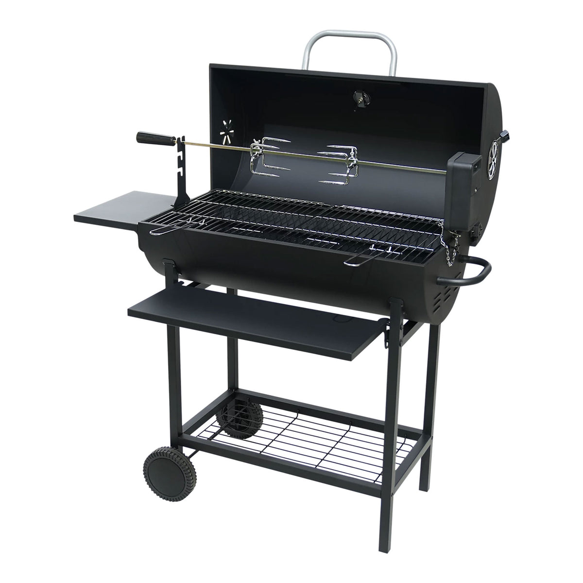 Griffin Black Charcoal Barbecue Rectangle Garden BBQ Grill Trolley Portable - Image 7