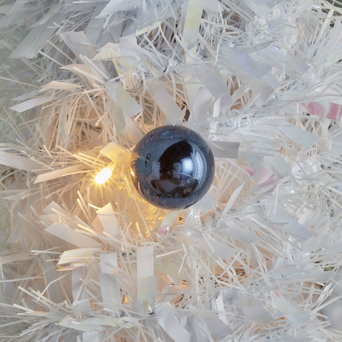 Christmas Tree 6ft White Slim Artificial LED Pre Lit 40 Warm White Timer Baubles - Image 10