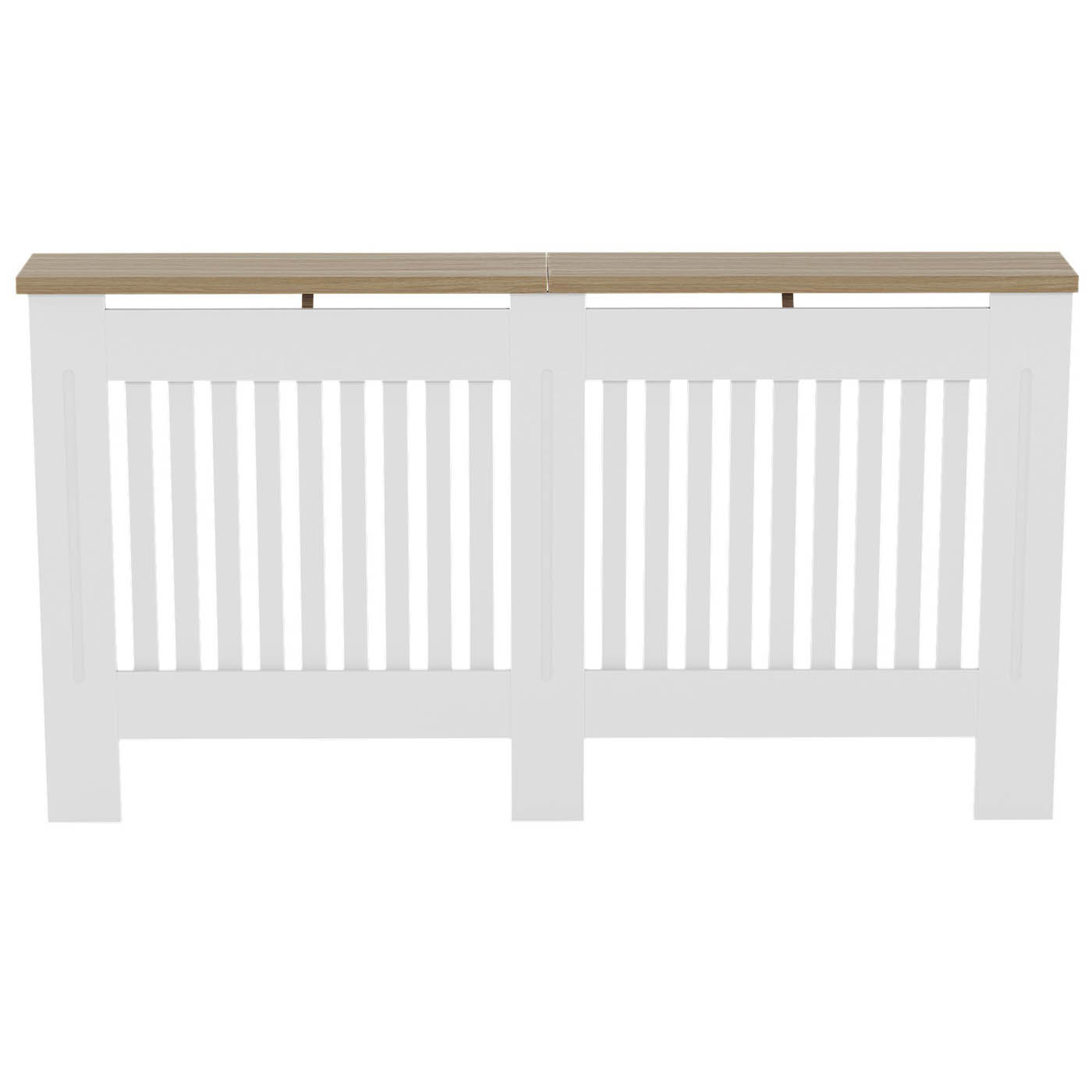 Benfield Medium White Oak veneer Vertical Slat Radiator cover 830mm(H) 1520mm(W) 190mm(D) - Image 3