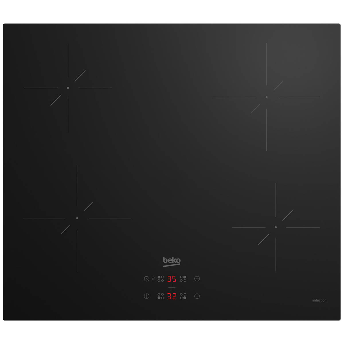 Beko Induction Hob HII164401QT Integrated Black 4 Zone 59cm With Touch Controls - Image 1