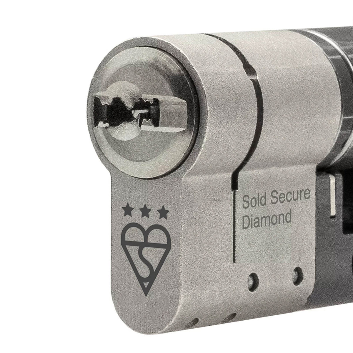 Smith & Locke Euro Cylinder Lock 3 Star Satin Nickel Plated Fire Rated 40/45 - Image 3