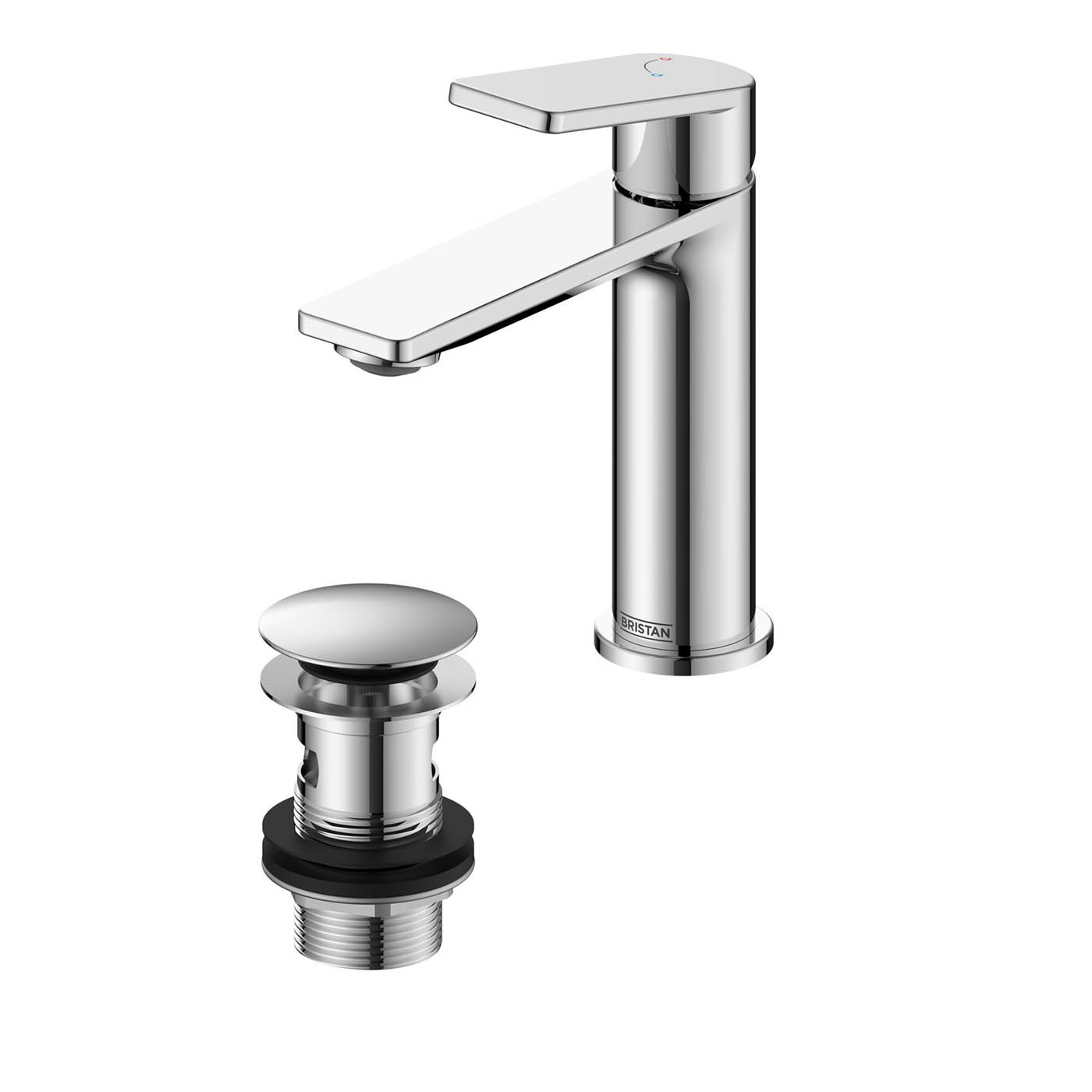 Bristan Bathroom Basin Tap Mono Mixer Chrome Single Lever Square Faucet - Image 1