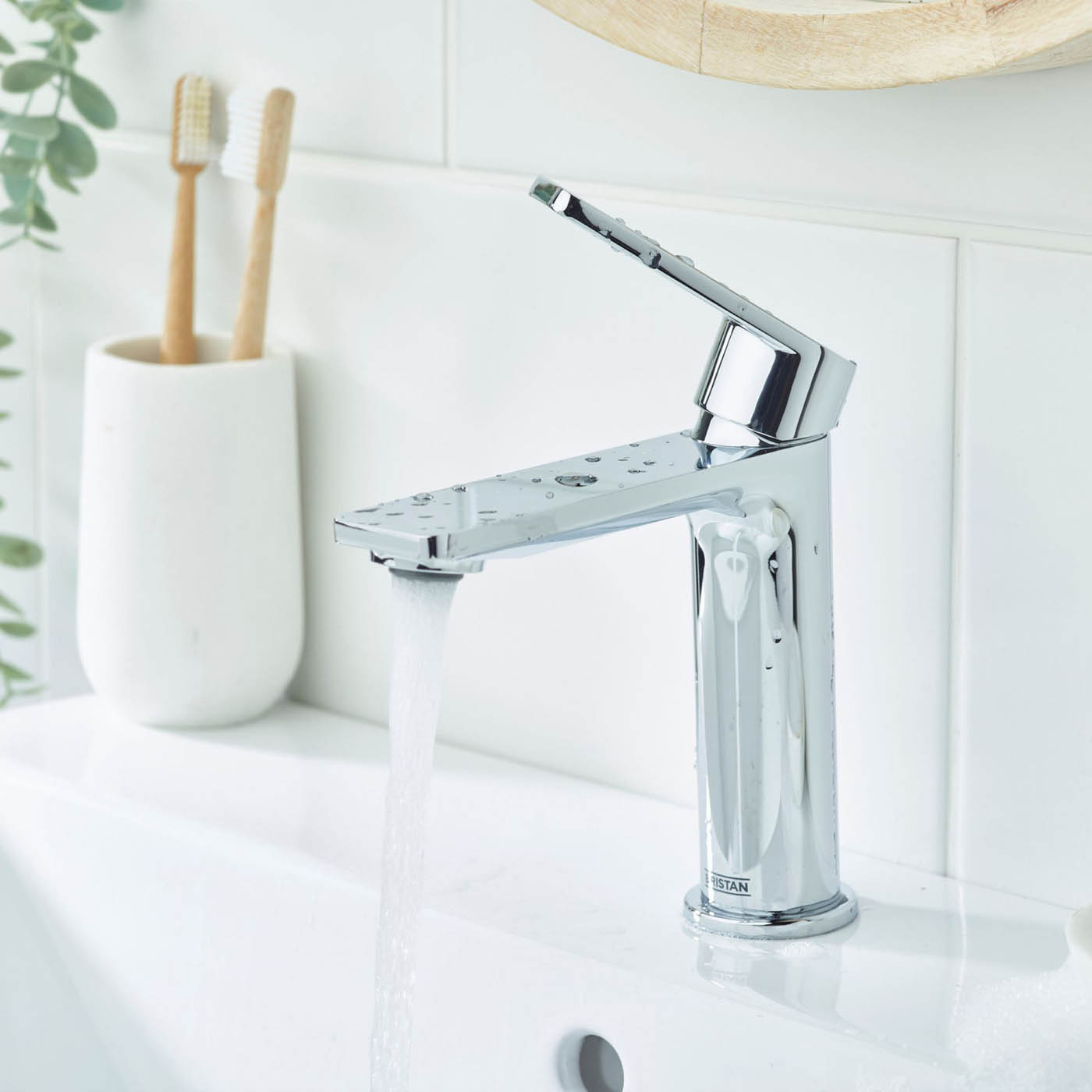 Bristan Bathroom Basin Tap Mono Mixer Chrome Single Lever Square Faucet - Image 2