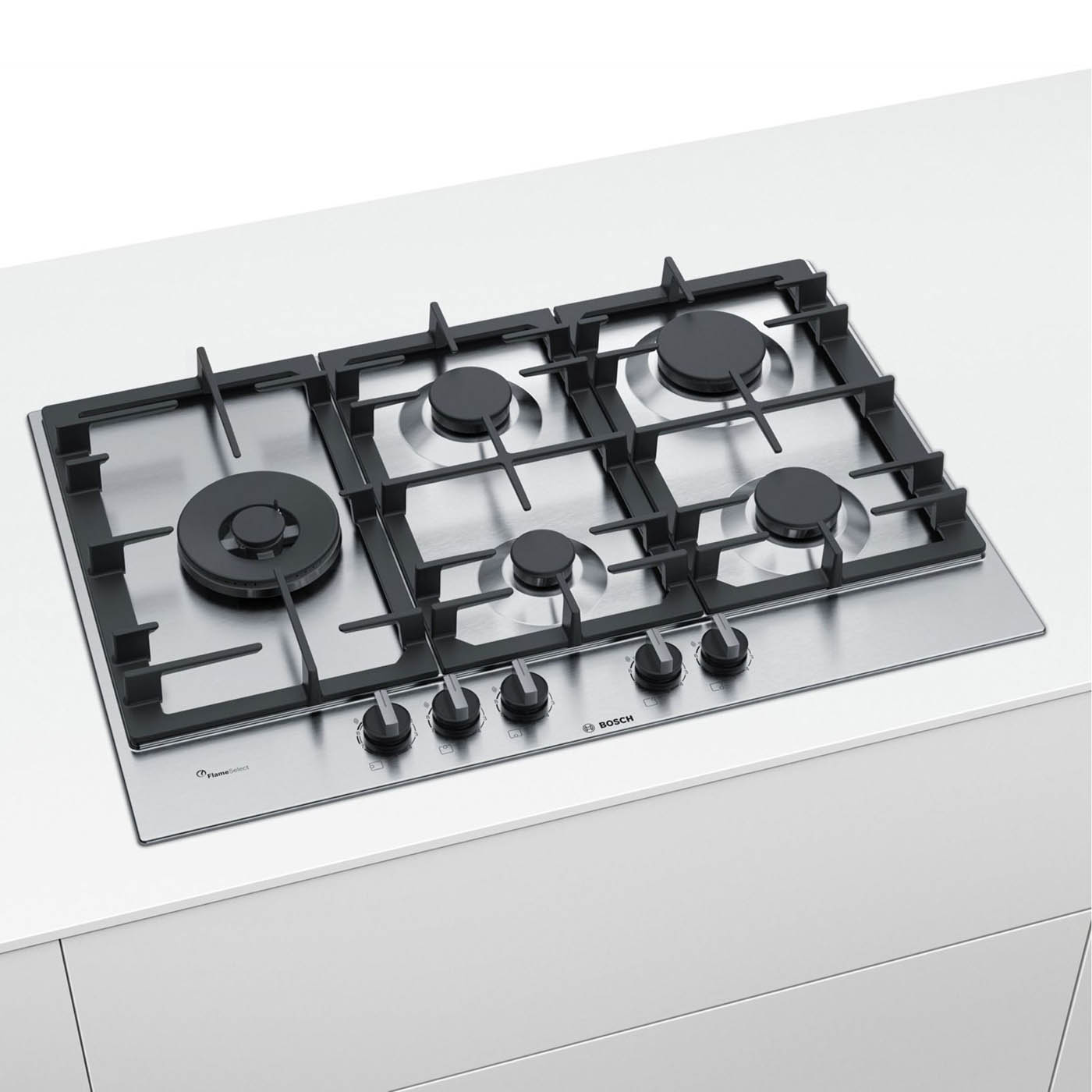 Bosch Gas Hob 5 Burner Series 6 PCS7A5I90 Electric 75cm Stainless Steel - Image 1