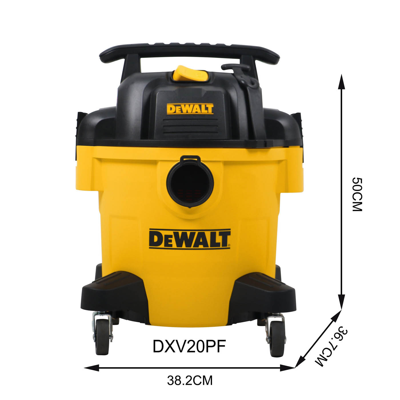 DeWalt Wet Dry Vacuum Industrial DXV20PF Yellow Compact Nozzles Swivel 20L - Image 3