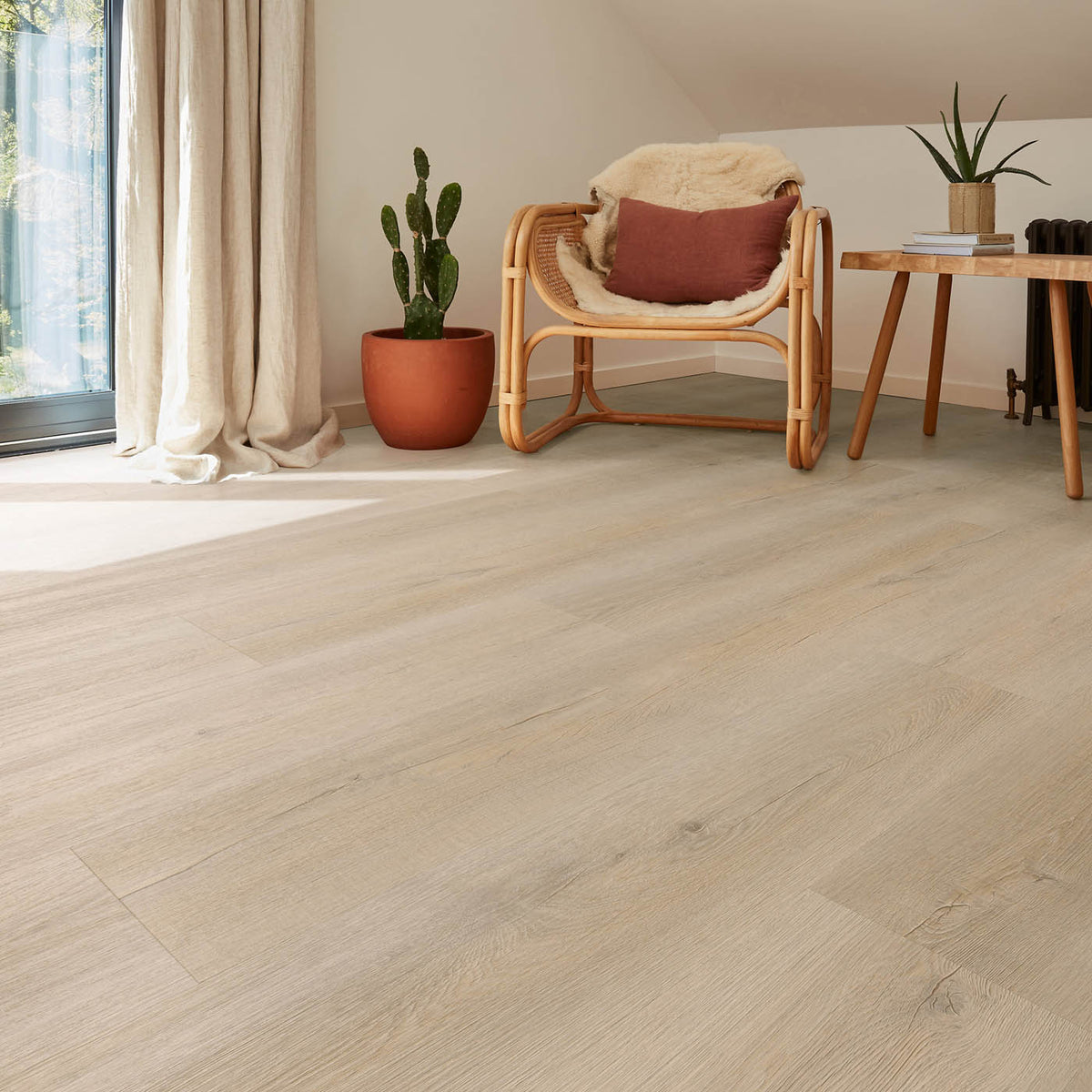 Vinyl Click Planks Beige Taupe Light Oak Effect Embossed Waterproof T6.5mm 3.2m² - Image 2
