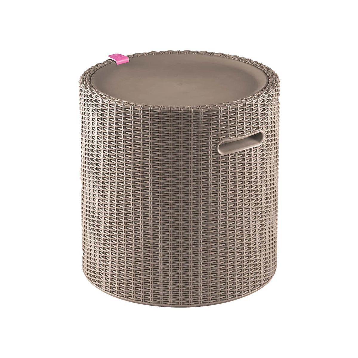 Keter Cool Stool 39L Ice Cooler Side Table Garden Storage Cappuccino - Image 1