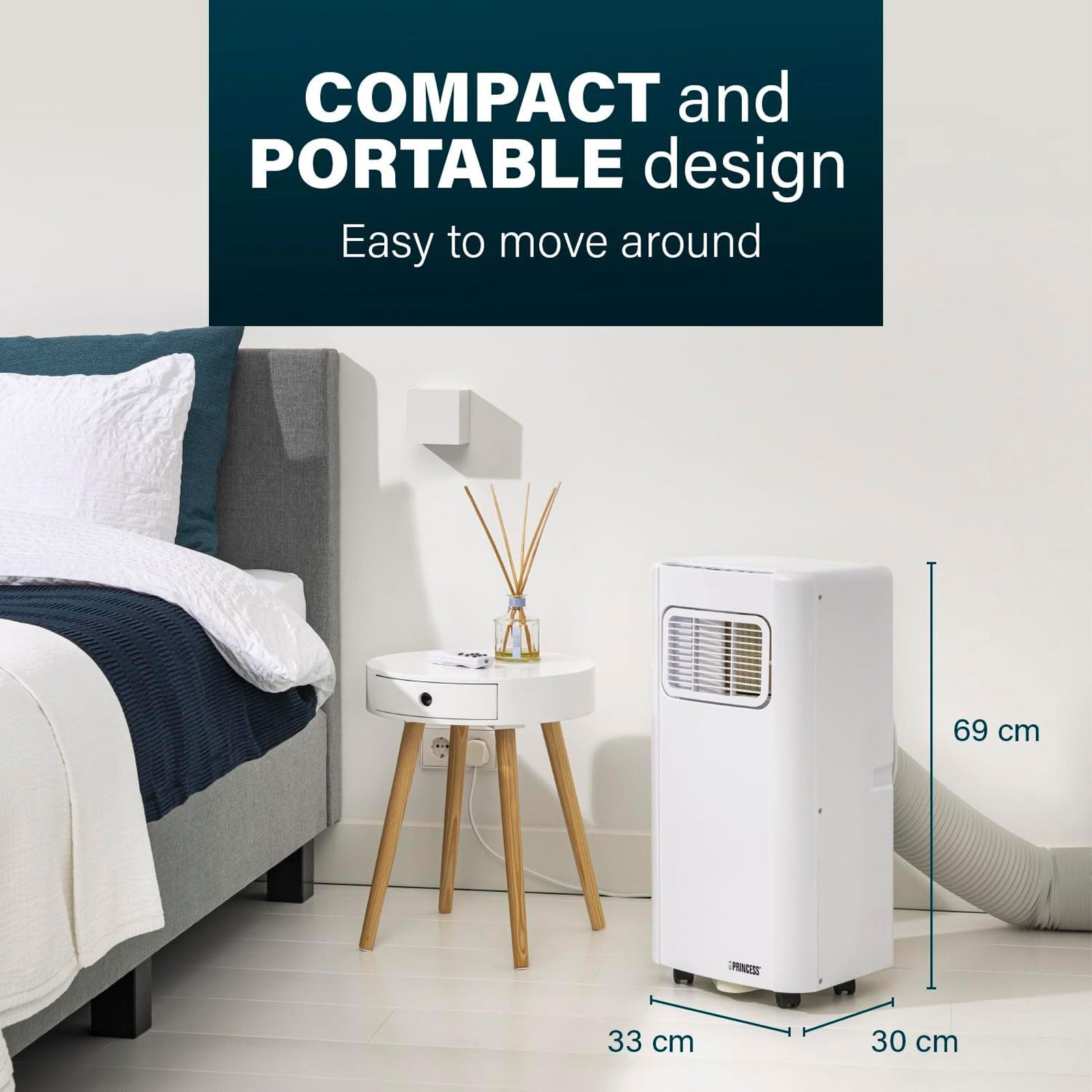 Princess Air Conditioner Mobile Compact Portable Digital Display White 9000BTU - Image 5