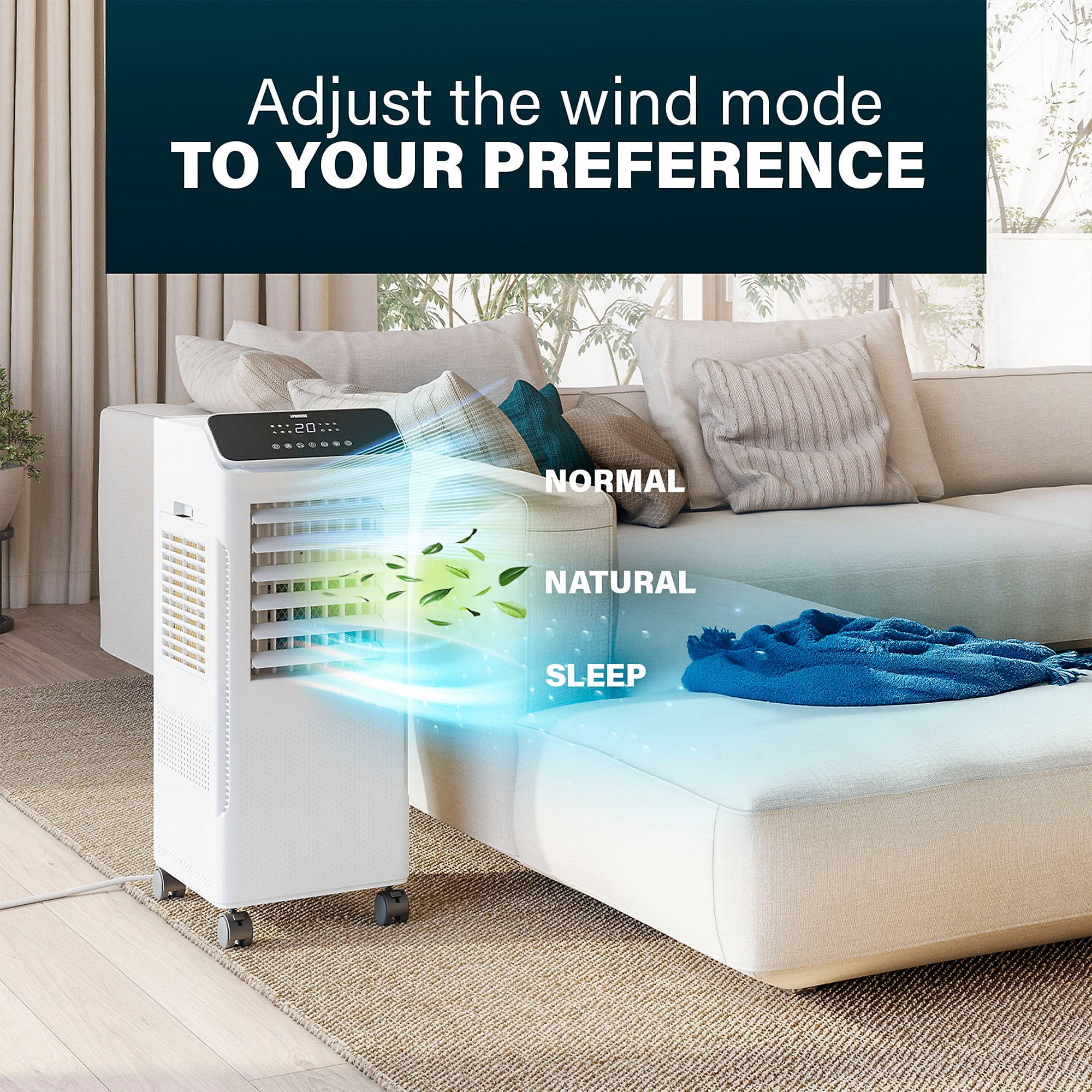 Princess Smart Fan Air Cooler Hybrid Touch LED Display Oscillating Timer 5L - Image 2