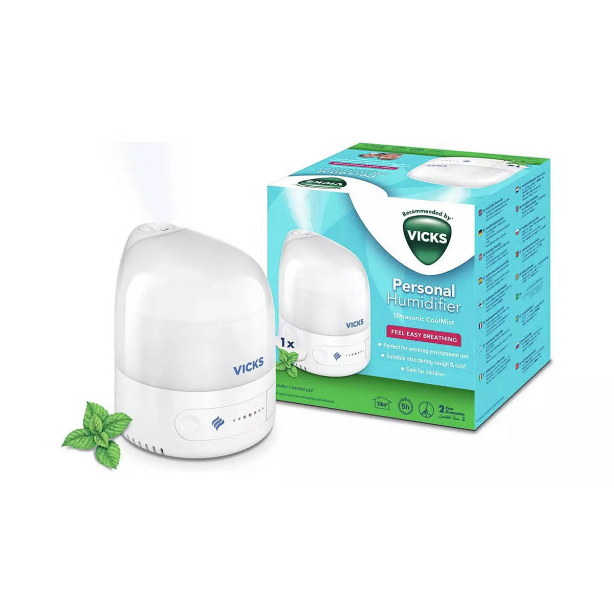 Vicks Ultrasonic Humidifier Personal Cool Mist VUL510E1 Quiet Compact 0.7L - Image 1