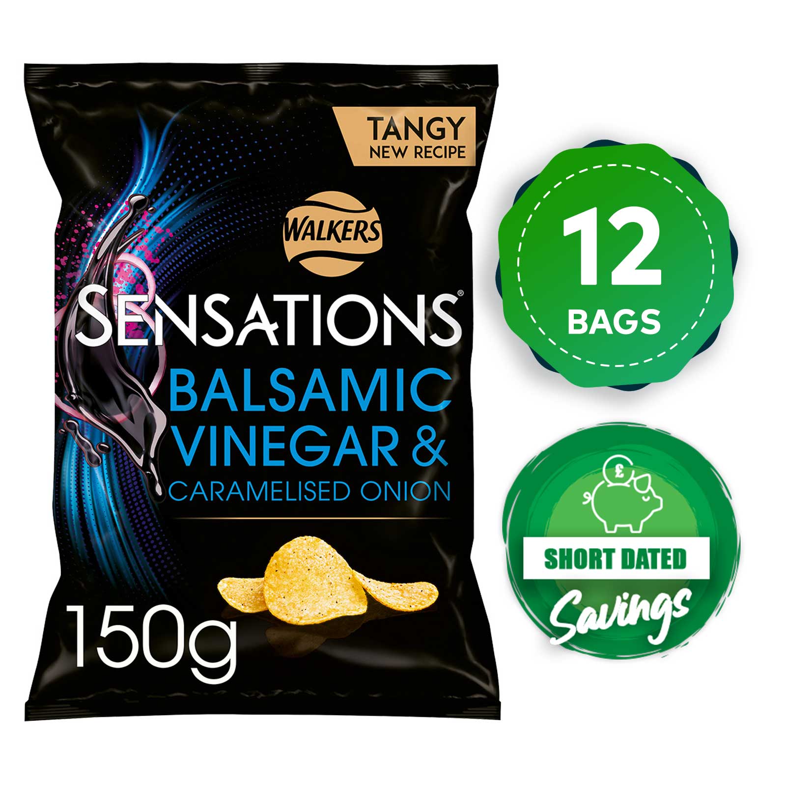 Sensations Crisps Balsamic Vinegar Caramelised Onion 12 x 150g - Image 10