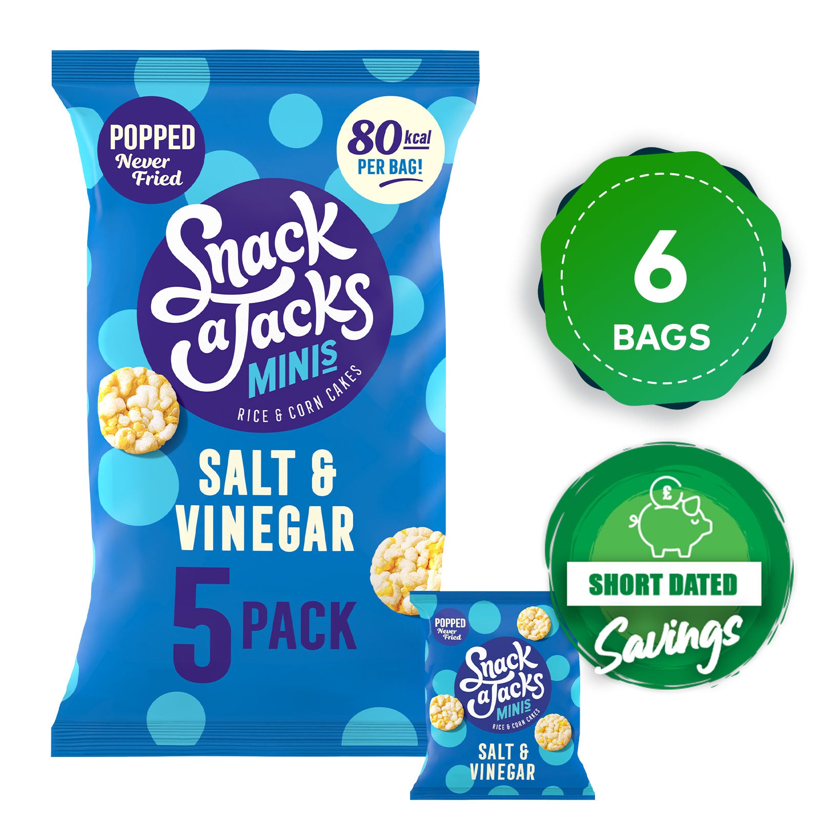 Snack a Jacks Rice Cakes Salt And Vinegar Multipack 6 x 5 Bags - Image 10