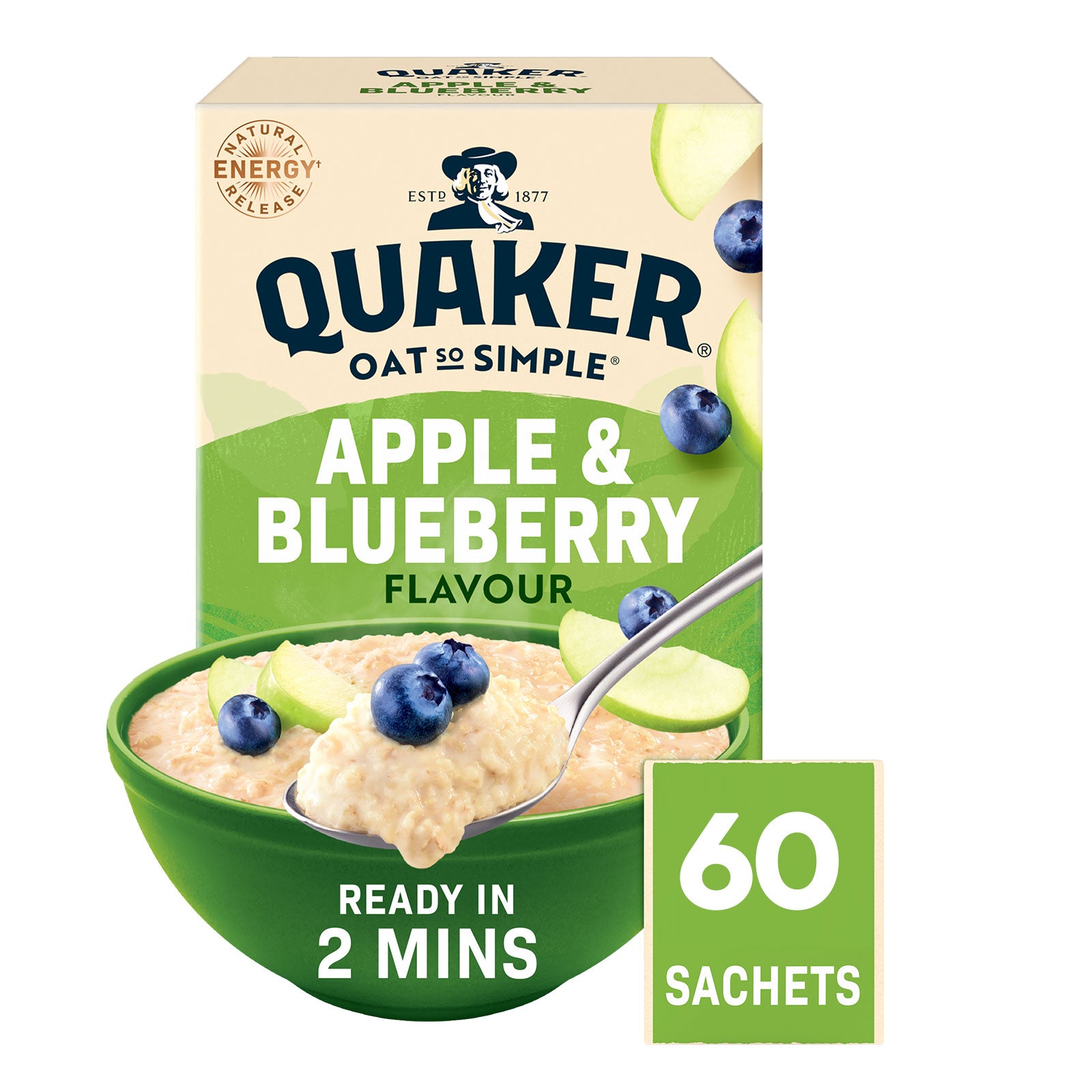 Quaker Oats Porridge Apple Blueberry 60 x 36g Sachets - Image 2