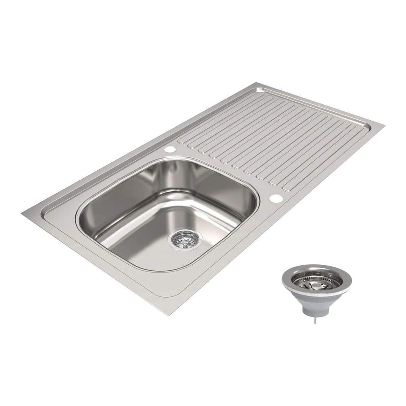 Utility 1 Bowl Polished Stainless Steel Sink 1000mm x 500mm - Image 1
