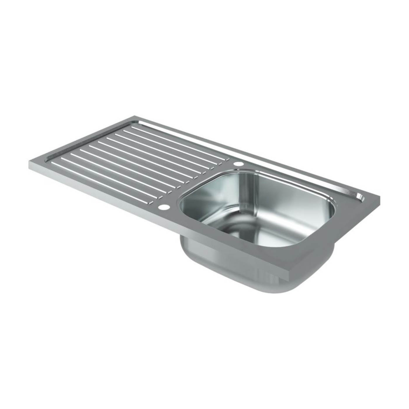 Utility 1 Bowl Polished Stainless Steel Sink 1000mm x 500mm - Image 6