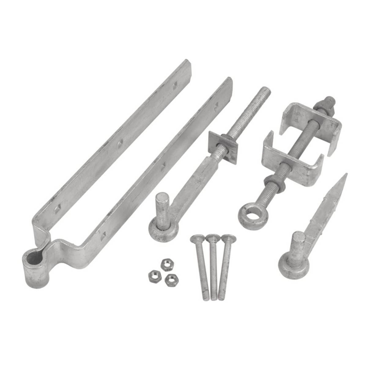 GateMate Hinge Sets Galvanised Steel Matt Silver Adjustable Durable 6 Pieces - Image 1
