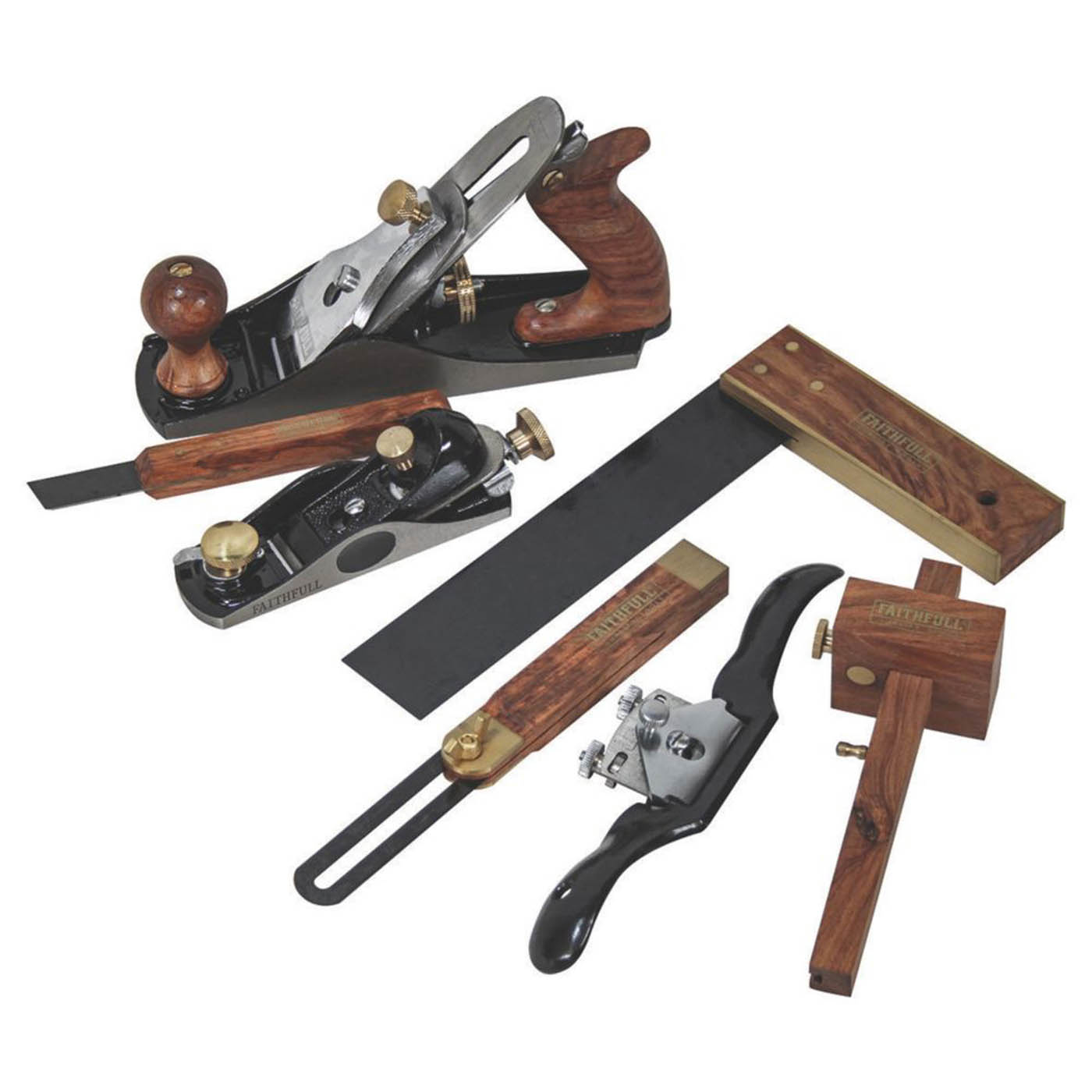 Faithfull Carpenters Woodworking Plane & Tools 7 Piece Set - Image 2