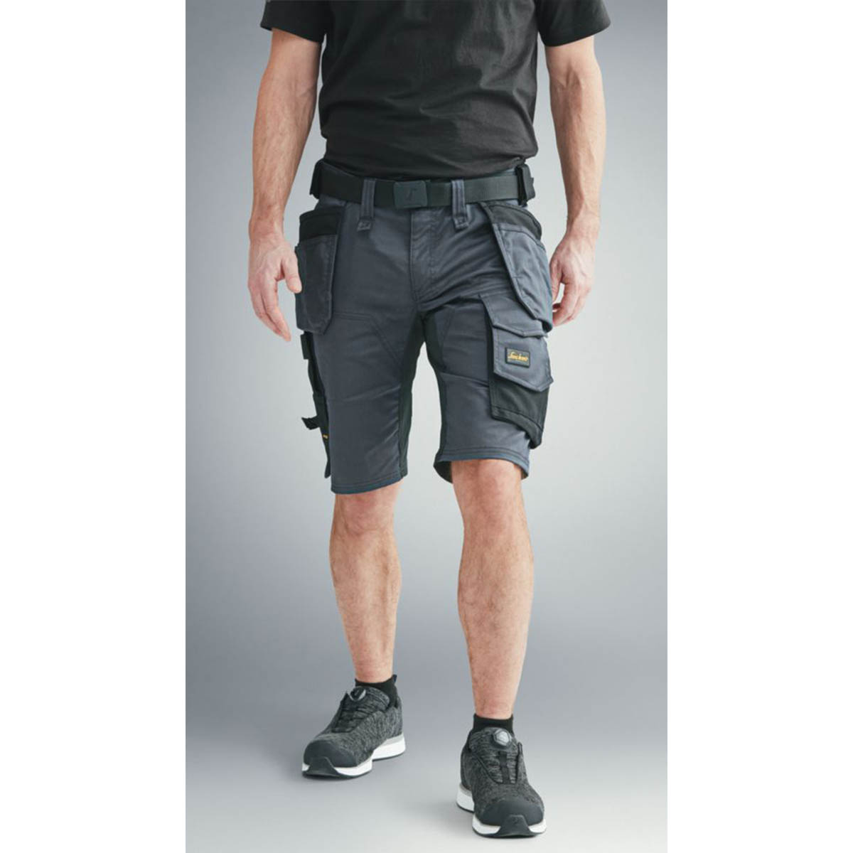 Snickers Work Shorts Mens Grey Black Stretch Breathable Multi Pockets 31"W - Image 3