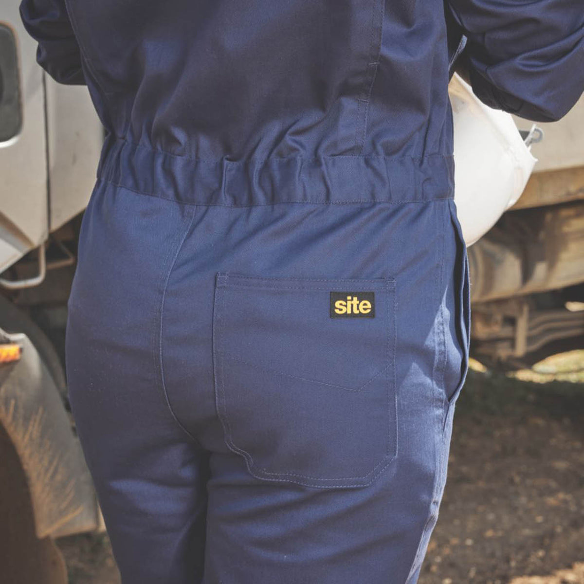 Site Womens Coveralls Blue 5 Pockets Stretch Comfortable Size 14 28" L - Image 5