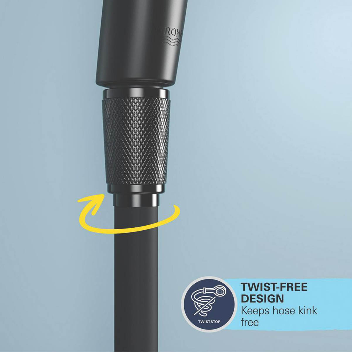 Grohe Thermostatic Mixer Shower Exposed Black 3 Spray Pattern Twin Round Head - Image 6