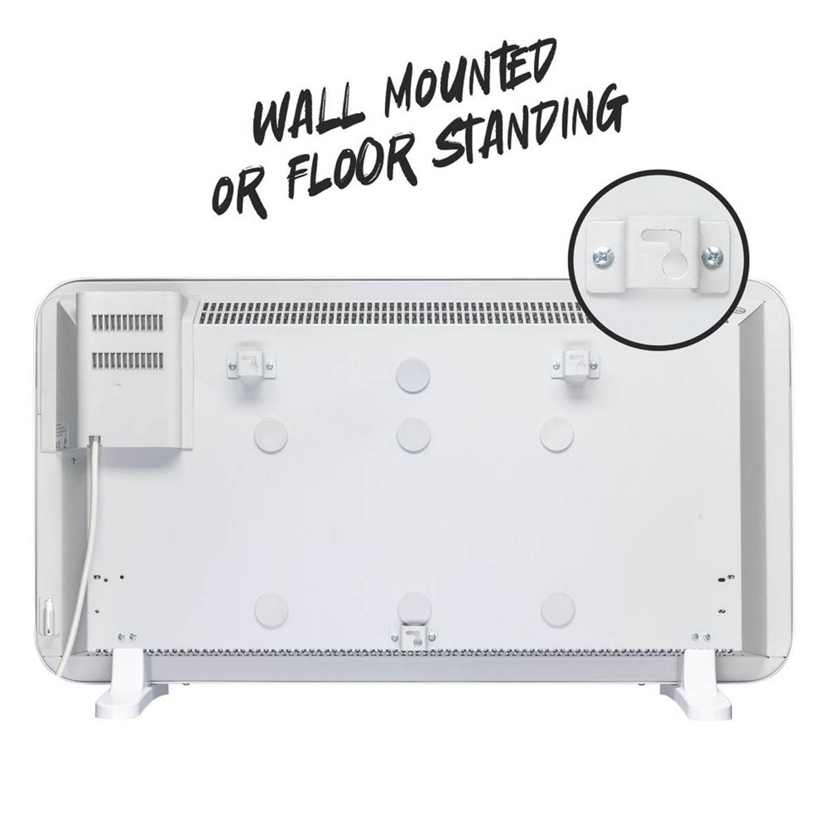 Convector Panel Heater Electric White Portable Wall Mounted 1 Heat Setting 2000W - Image 5