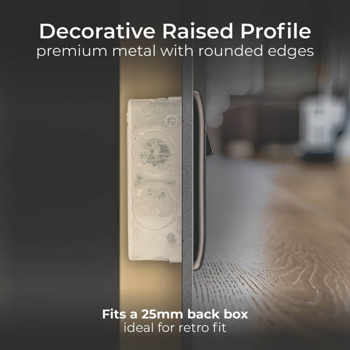 British General Switched Plug Sockets Black Nickel Metal 13A 2-Gang DP 5 Pack - Image 5