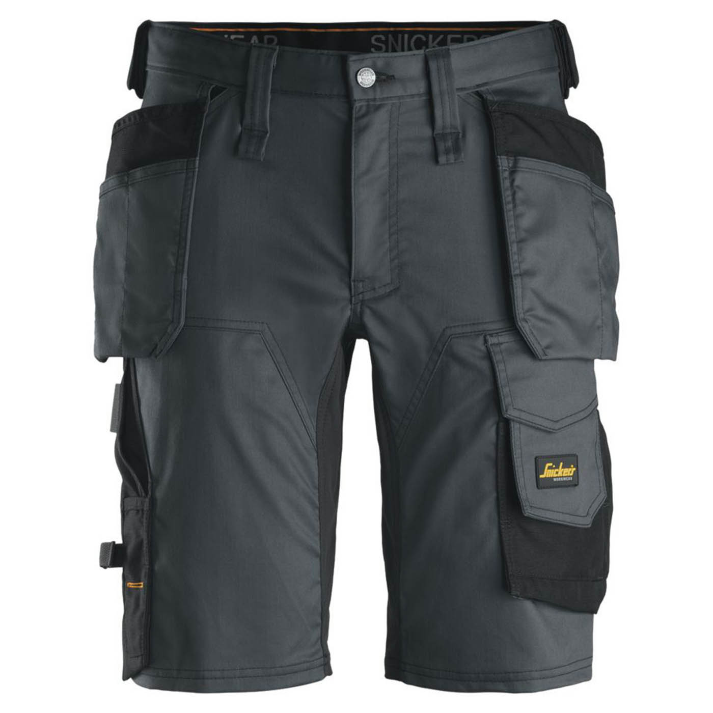 Snickers Work Shorts 6141 Mens Slim Fit Grey Black Stretch Multi Pockets 33W - Image 1