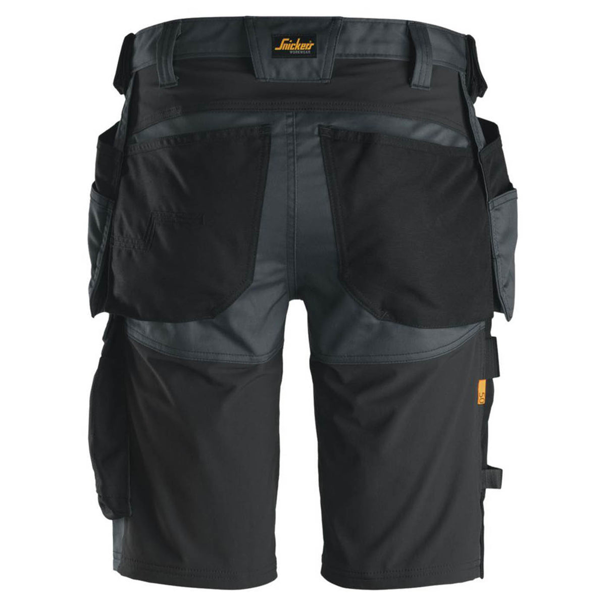 Snickers Work Shorts 6141 Mens Slim Fit Grey Black Stretch Multi Pockets 33W - Image 6