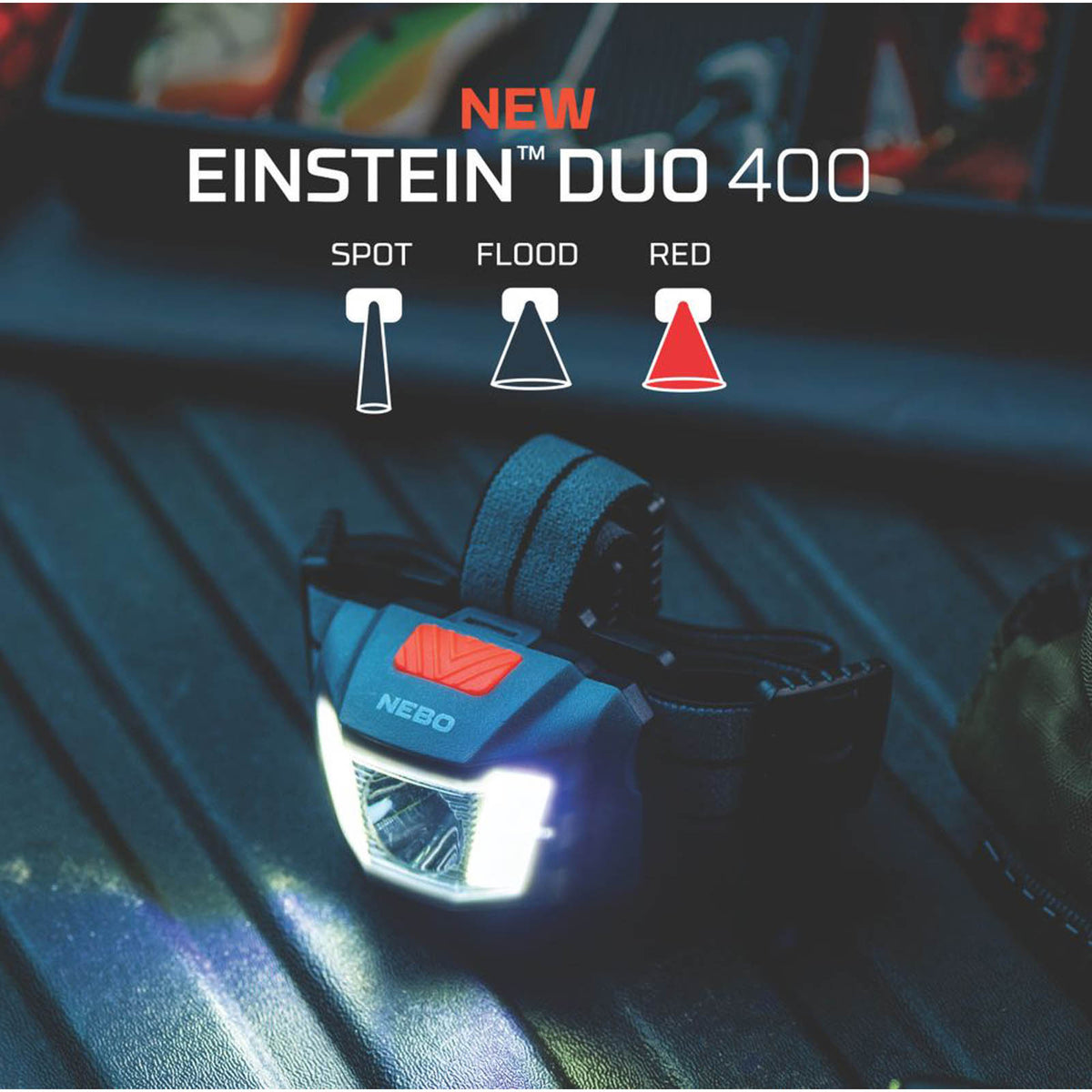 Nebo Einstein Duo 400 Rechargeable LED Headlamp Storm Grey 400lm - Image 5