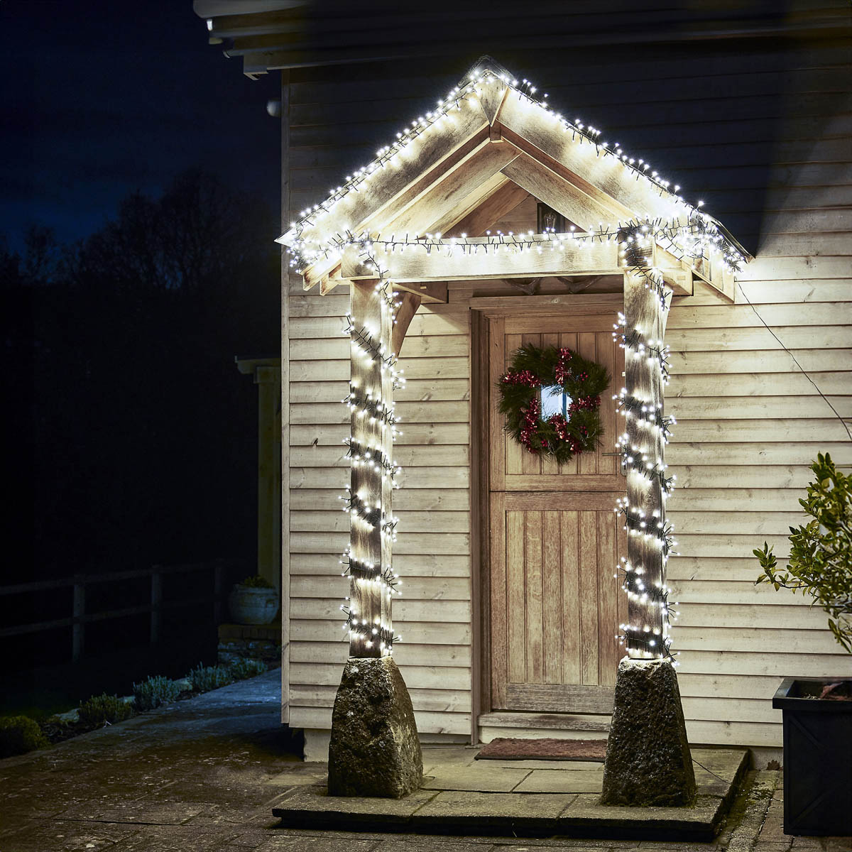 LED Christmas String Lights 1000 Ice White Cluster Timer Indoor Outdoor Home - Image 2