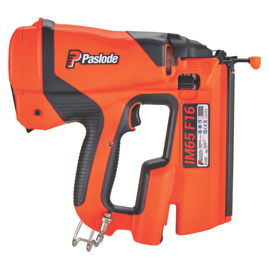 Paslode Gas Nail Gun Cordless 7.4V 2.1Ah IM65F16 Second Fix 63mm Brad Nailer - Image 1