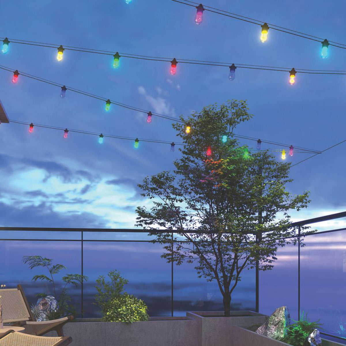 Calex 10m Outdoor LED Colour Changing Festoon Lights 13.9W 50lm - Image 3