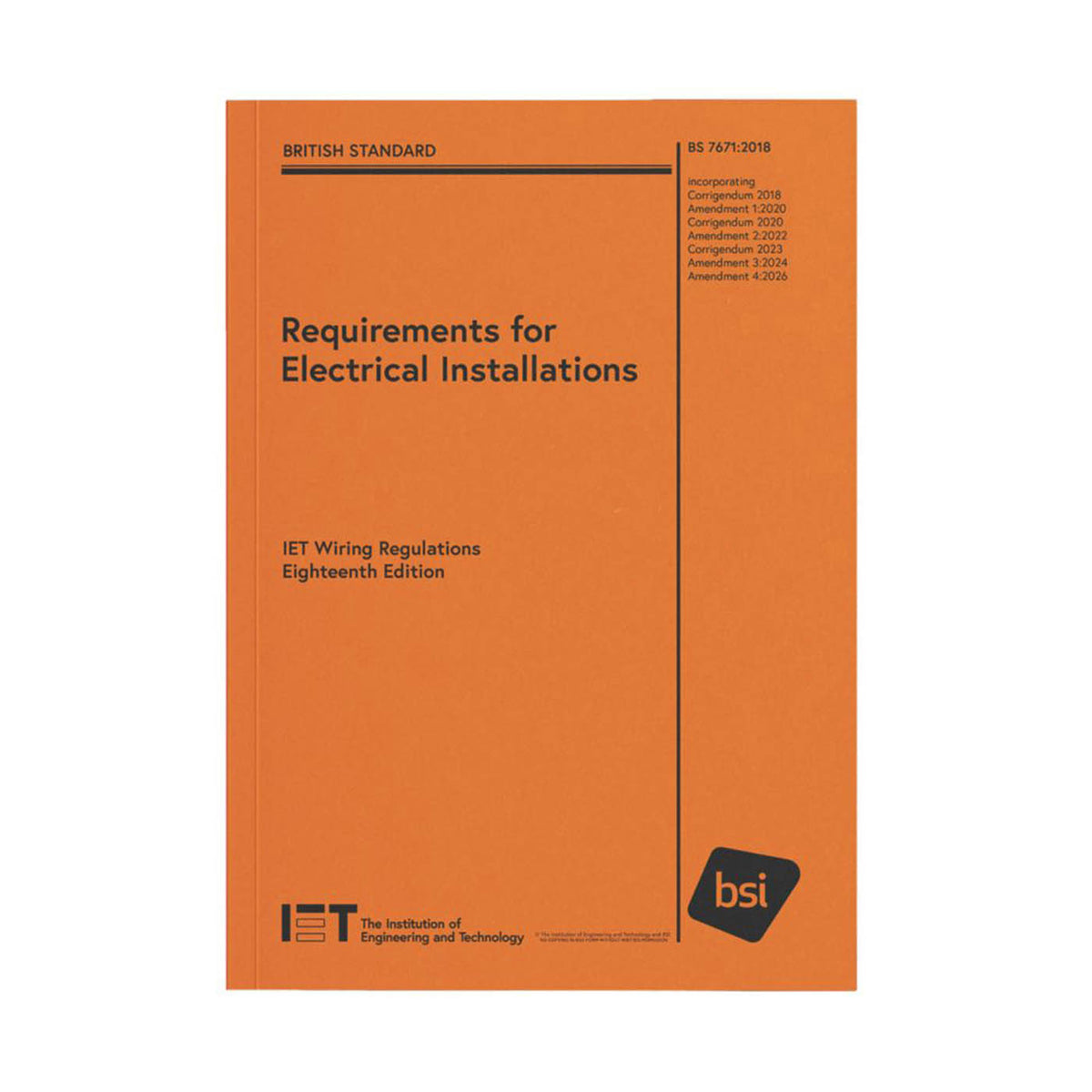 Wiring Regulations Requirements for Electrical Installation IET BS7671:2018+2026 - Image 1