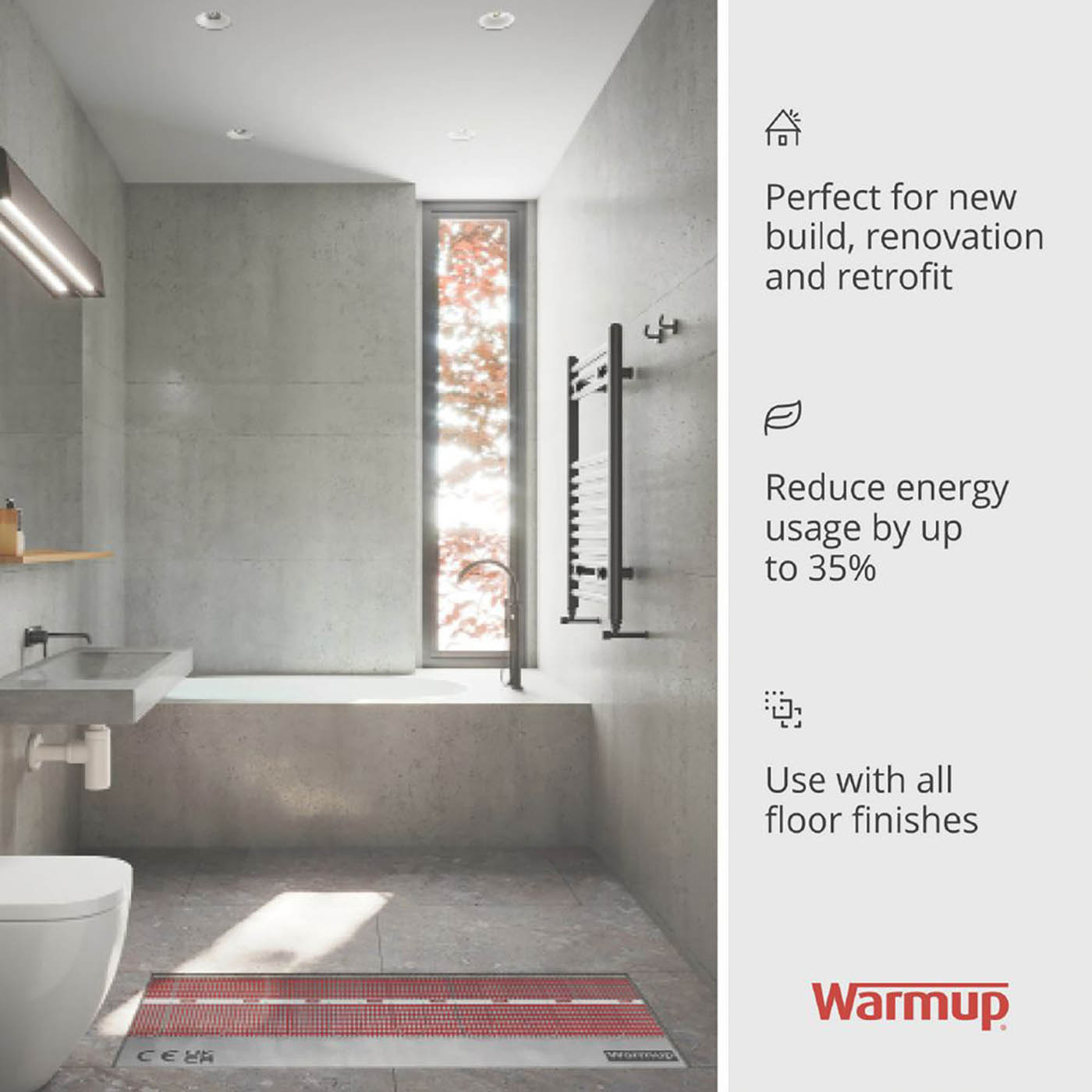 Warmup Underfloor Heating Mat StickyMat Self-Adhesive Double-Insulated 1.0mΒ² - Image 2