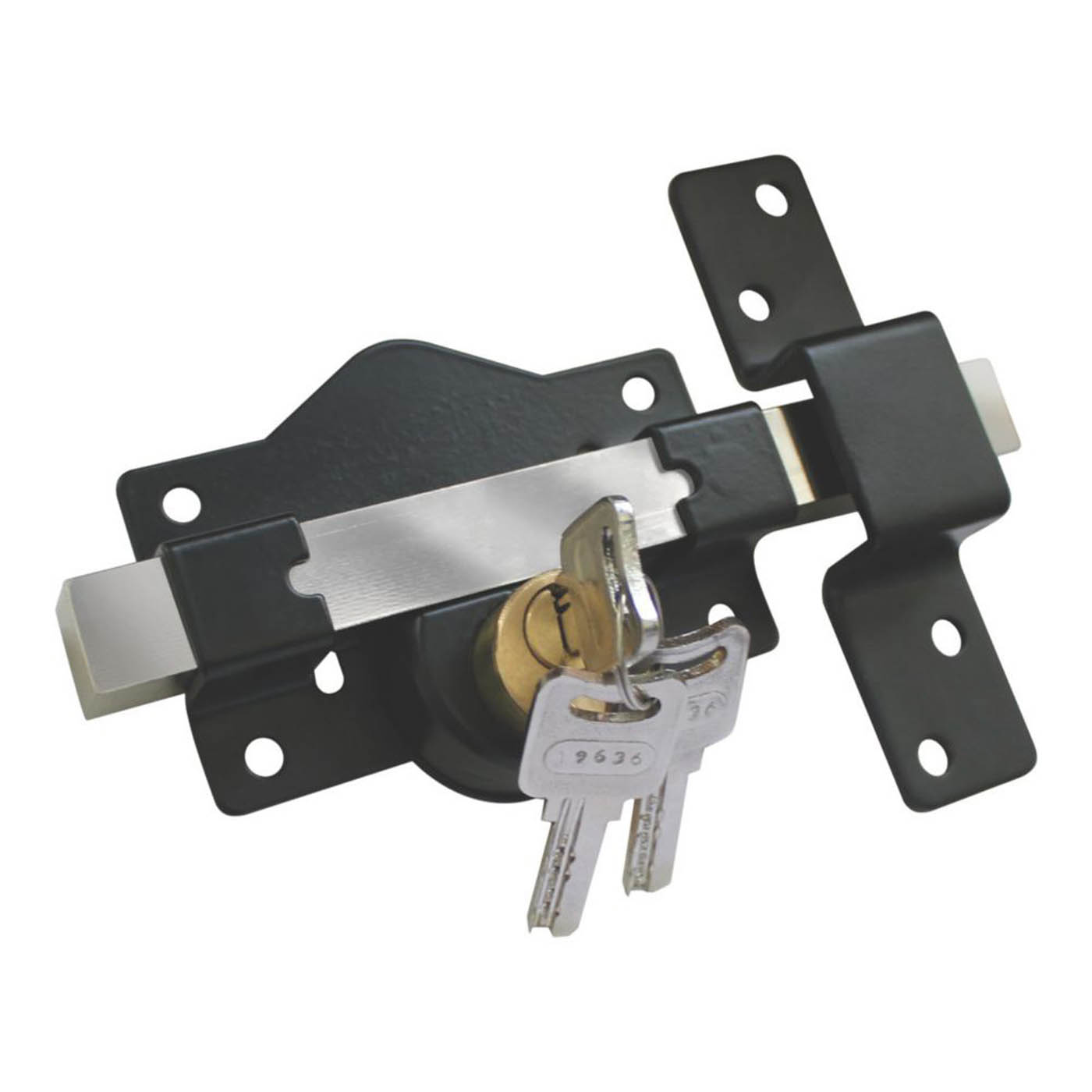 Smith & Locke Gate Bolt Black Durable Stainless Steel Heavy Duty 130mm - Image 1