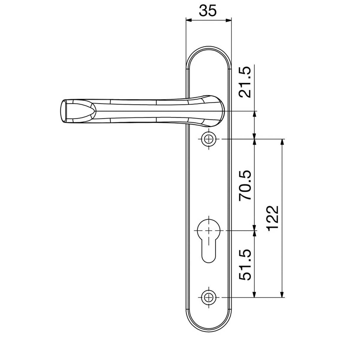 Mila Door Handle Pair Type A Enhanced Security Polished Chrome Contemporary - Image 5