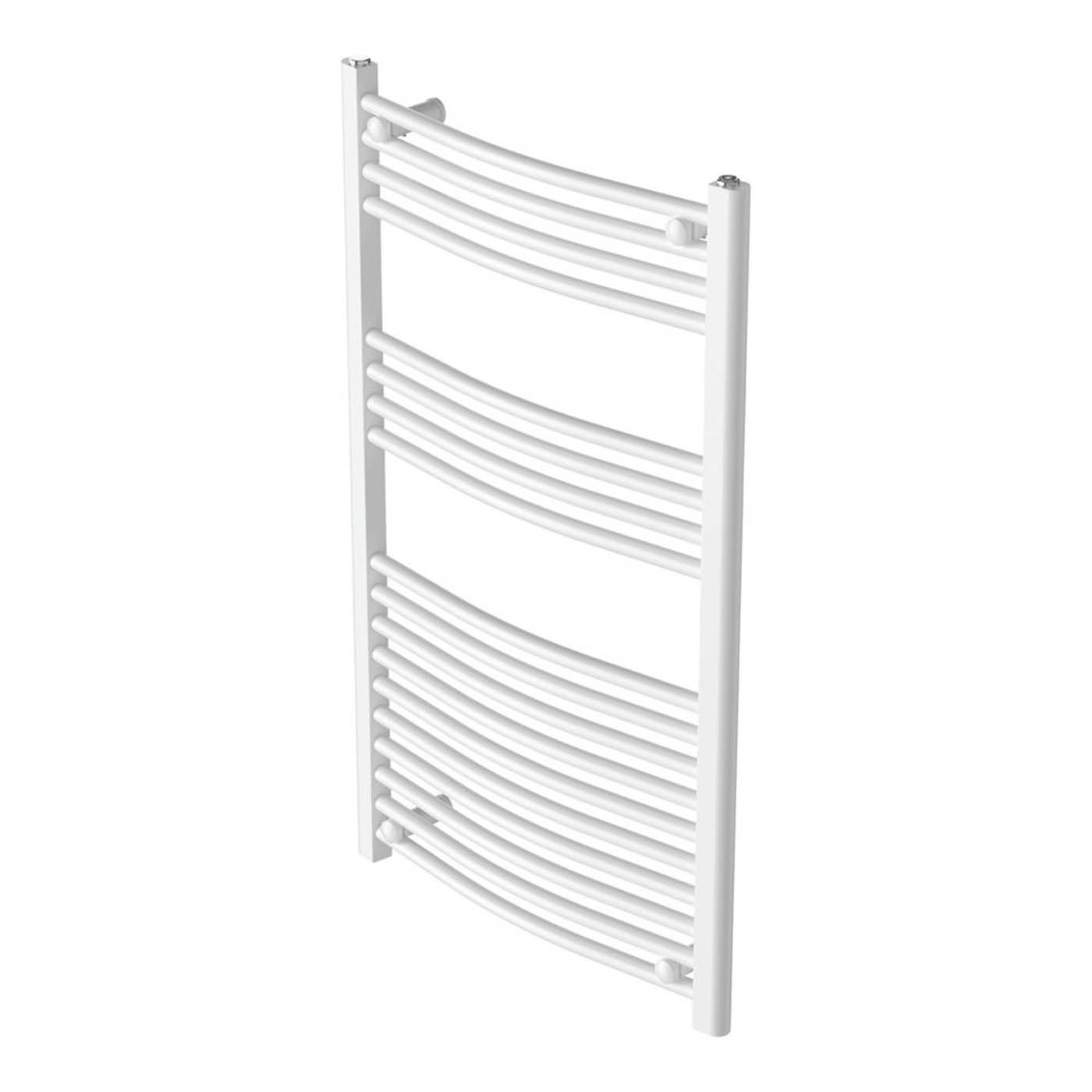 Flomasta Towel Rail Radiator White Curved Bathroom Warmer Ladder (H)100x(W)60cm - Image 1