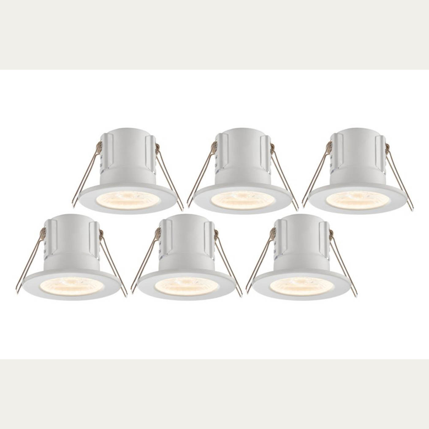 LED Downlights Recessed Warm White 500lm Dimmable Fire Rated Round Pack Of 6 - Image 1