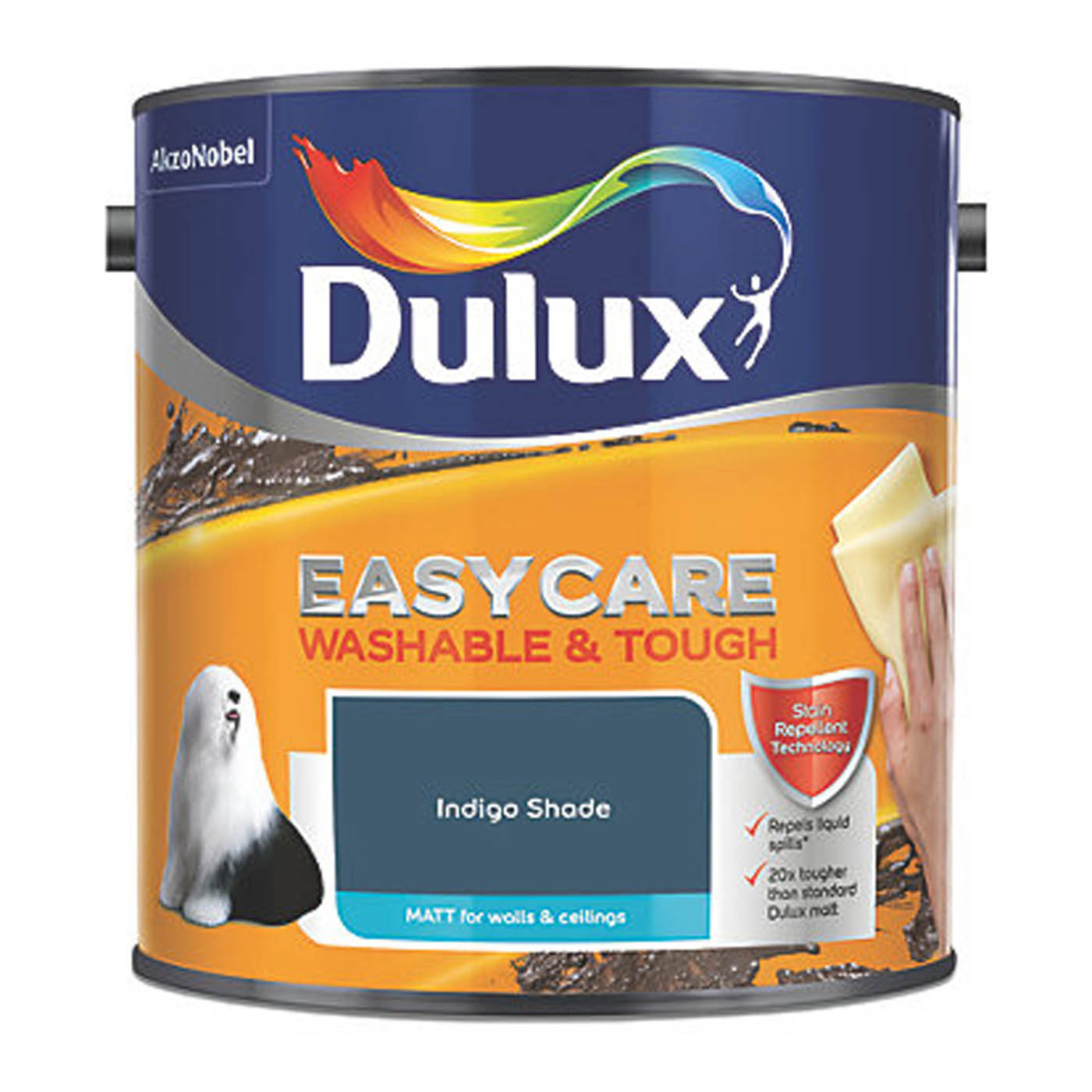 Dulux Easycare Washable & Tough 2.5Ltr Indigo Shade Matt Emulsion Paint - Image 2