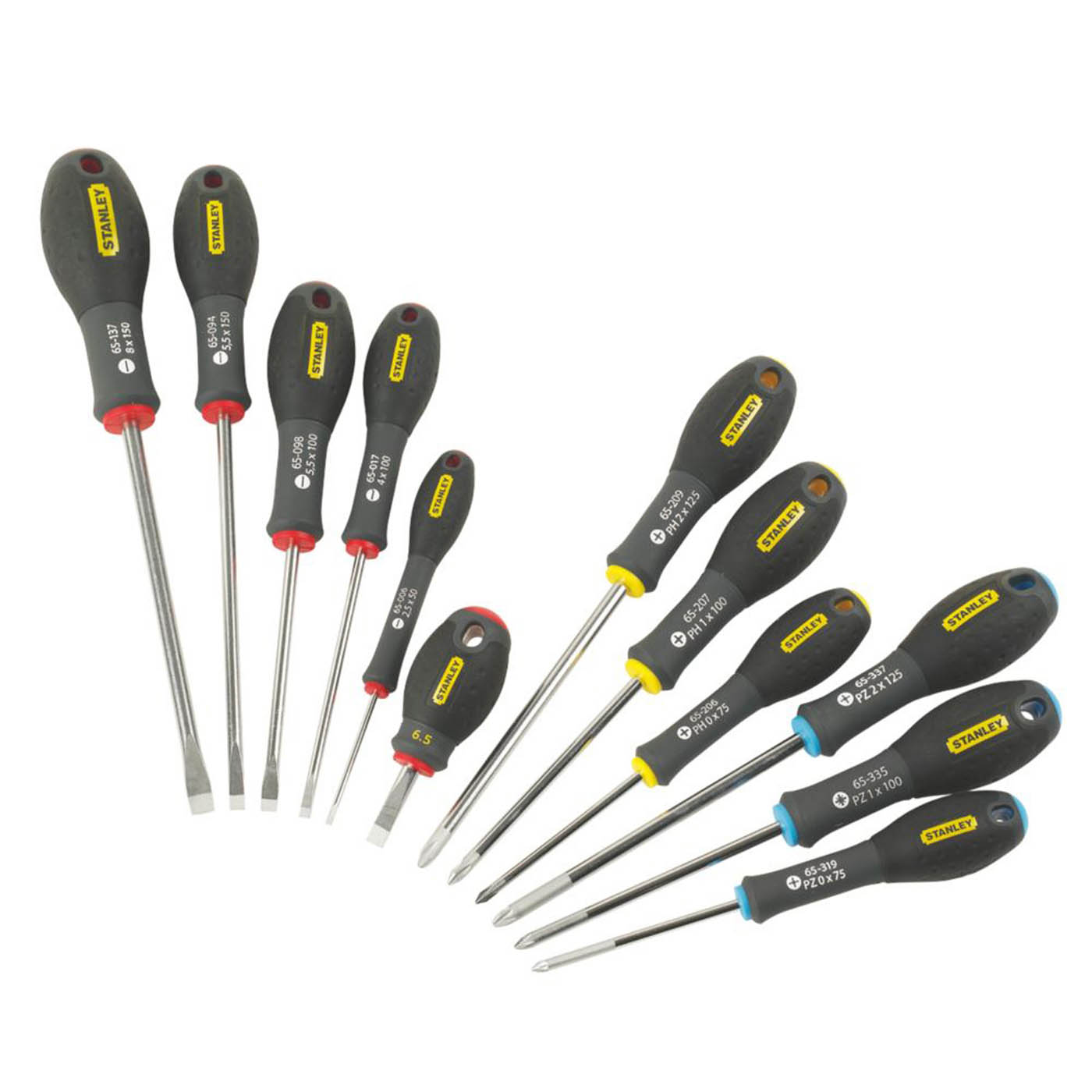 Stanley FatMax Screwdriver Set Mixed Soft Grip Chrome Vanadium Steel Pack Of 12 - Image 2
